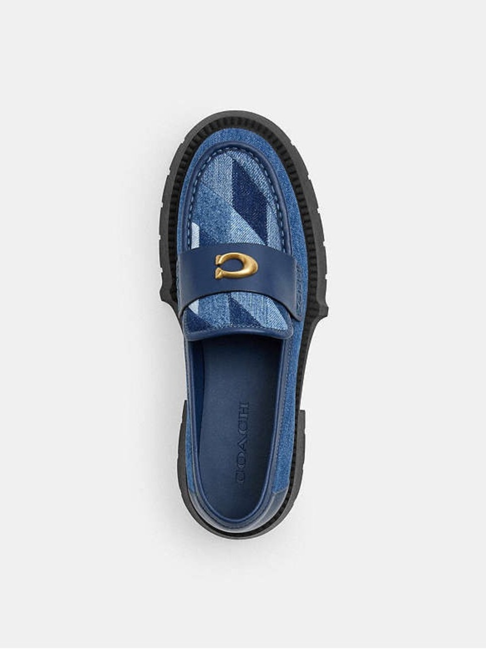 Coach Denim Leah Platform Loafer With Quilting - Picture 13 of 15